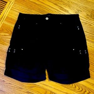 WHBM black Bermuda, size 12 shorts, silver rivets